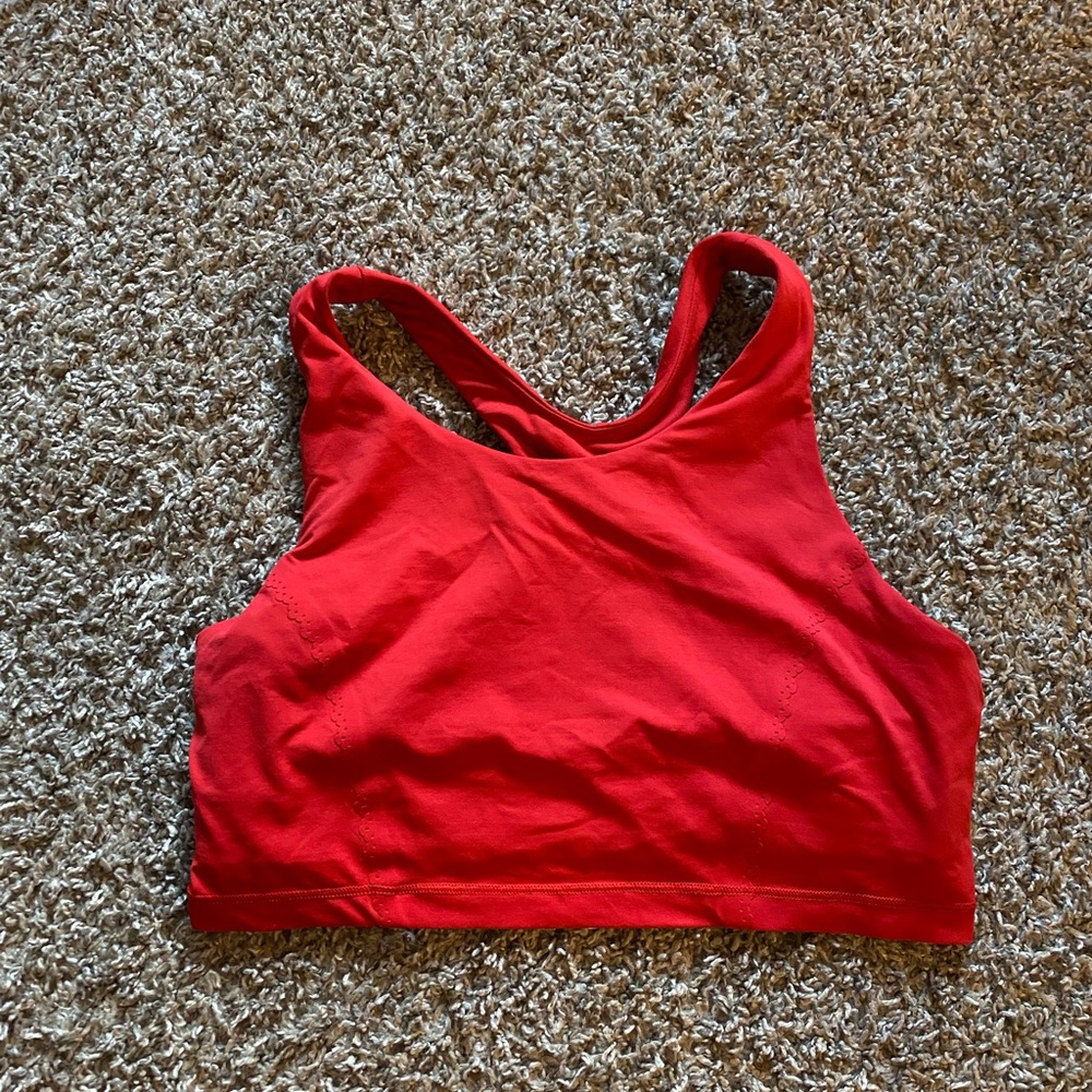 Red Lululemon sports bra/ tank top